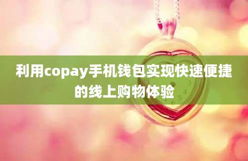 利用copay手机钱包实现快速便捷的线上购物体验