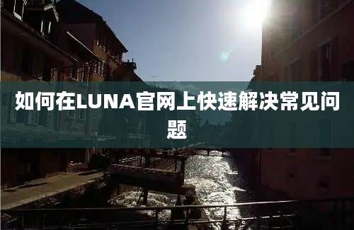 如何在LUNA官网上快速解决常见问题